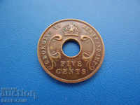 V (136) East Africa 5 Cent 1942