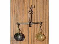 old antique jewelry scale with bony cups
