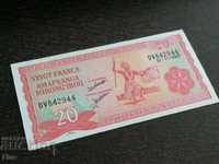 Bancnotă - Burundi - 20 franci 2007.