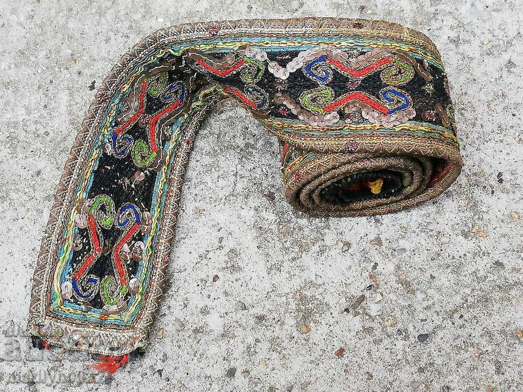Old hand-woven belt with gold thread from the end of the 19th century, traditional costume - 6