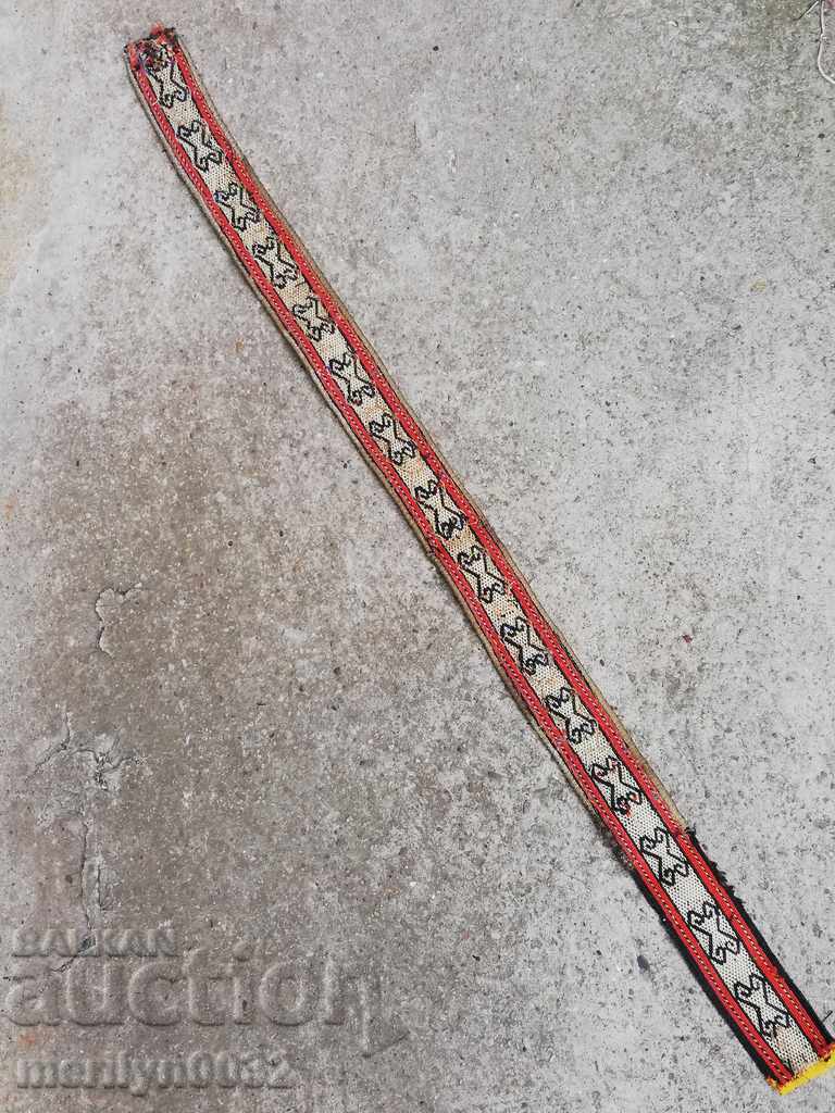Old hand-woven belt with gold thread from the end of the 19th century, traditional costume - 7
