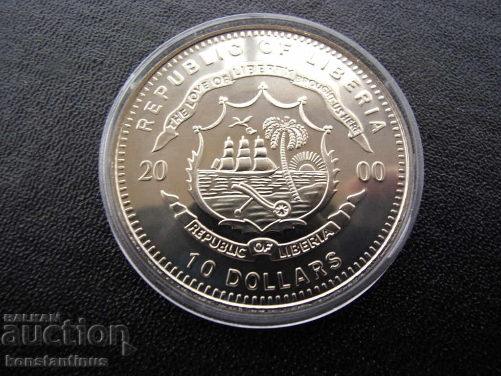 Liberia 10 USD cu Hologram 2000 UNC PROOF Rare cu preț € 17.90 | 35.01 BGN