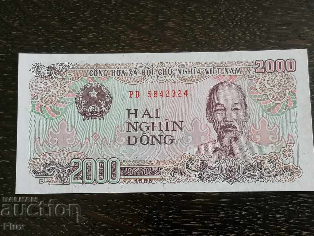Banknote - Vietnam - 2000 dong UNC | 1988 with price 2.50 BGN | € 1.28 Banknote - Vietnam - 2000 dong UNC | 1988 with price 2.50 BGN | € 1.28