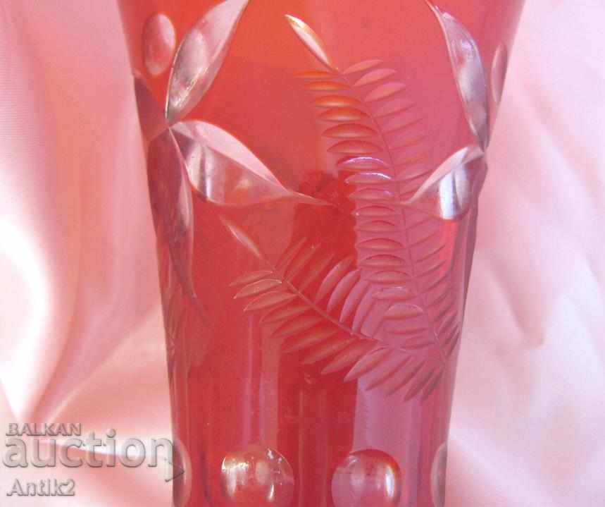 Auction Old Crystal Glass very large Vase Bohemia Auction Old Crystal Glass very large Vase Bohemia