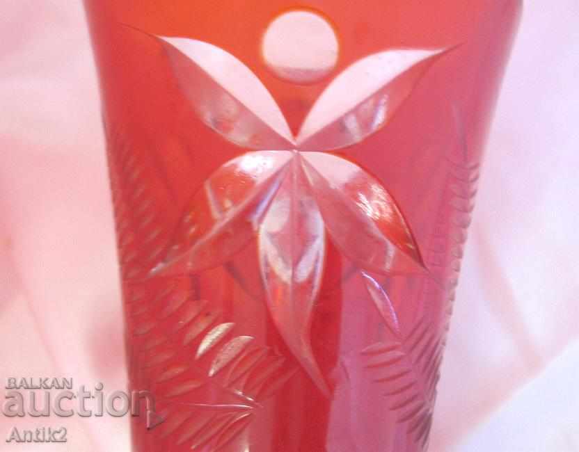 Delivery of Old Crystal Glass very large Vase Bohemia Delivery of Old Crystal Glass very large Vase Bohemia