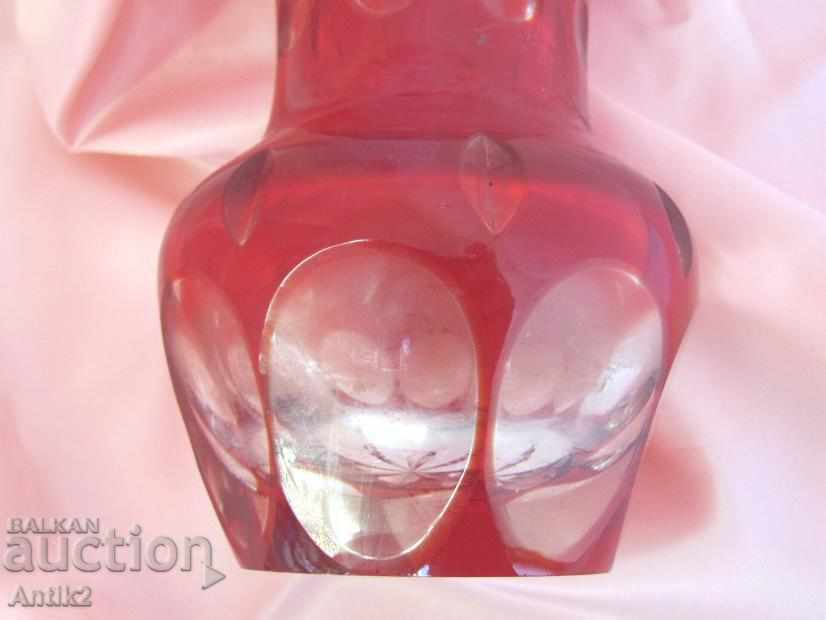 Old Crystal Glass very large Vase Bohemia - 5 Old Crystal Glass very large Vase Bohemia - 5