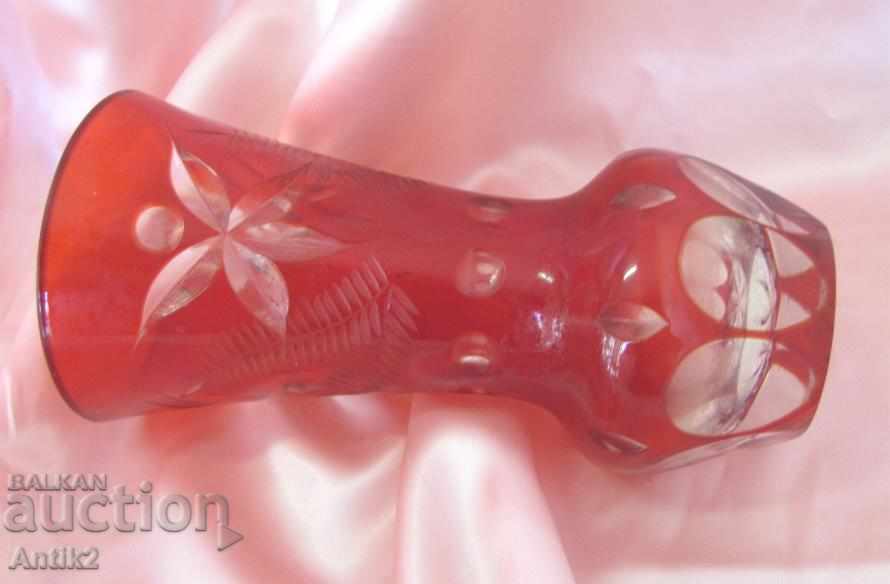 Old Crystal Glass very large Vase Bohemia - 6 Old Crystal Glass very large Vase Bohemia - 6