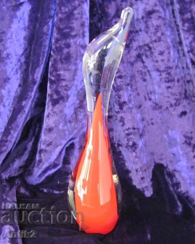 Old Morano Crystal Glass Figure-Swan