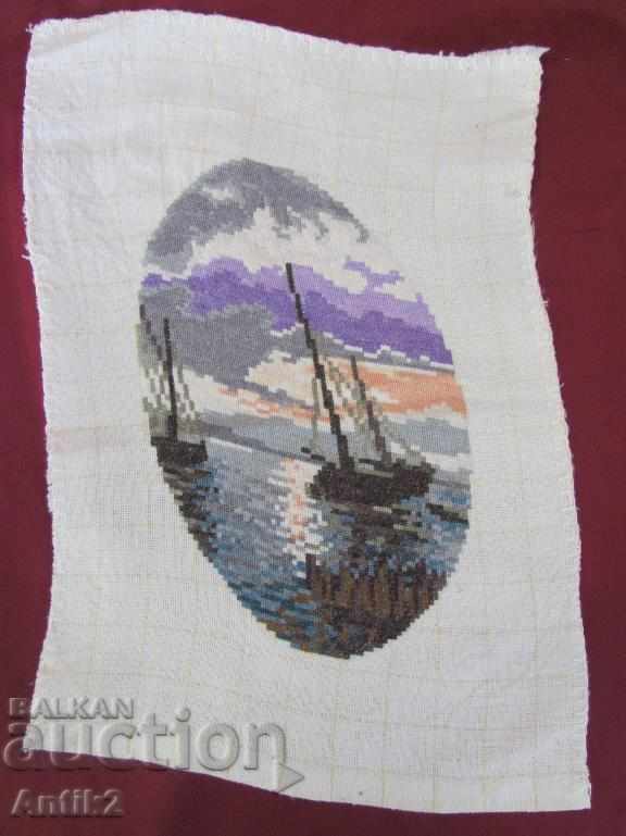 Old Hand Embroidered Tapestry