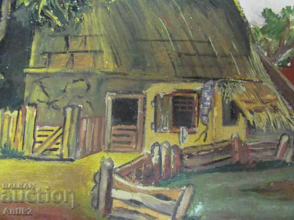 Delivery of Antique oil painting on cardboard