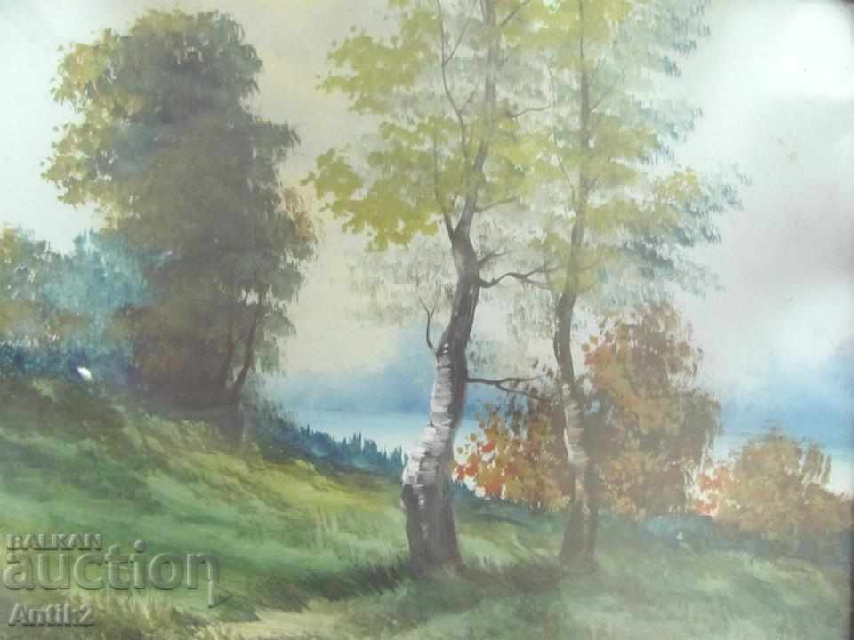 19th century Antique painting watercolor on cardboard with price 80.00 BGN | € 40.90