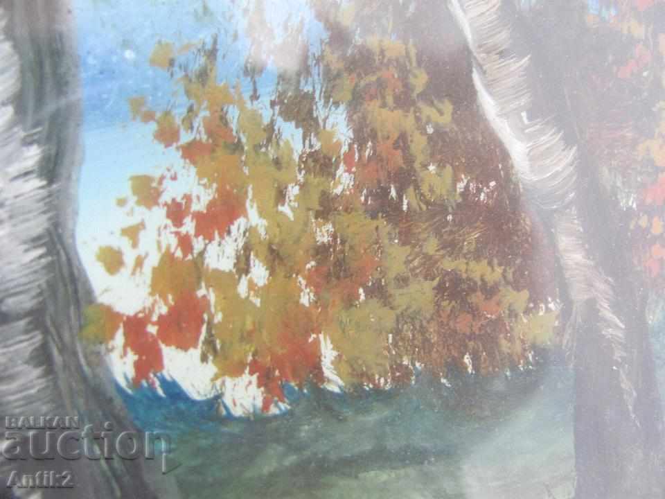 Auction  19th century Antique painting watercolor on cardboard