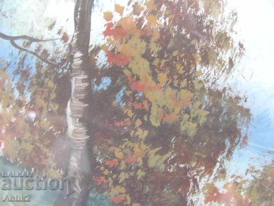 19th century Antique painting watercolor on cardboard - 5