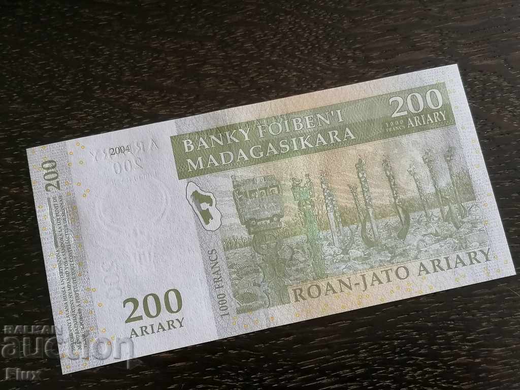 Auction Banknote - Madagascar - 200 Ariars 2004 Auction Banknote - Madagascar - 200 Ariars 2004