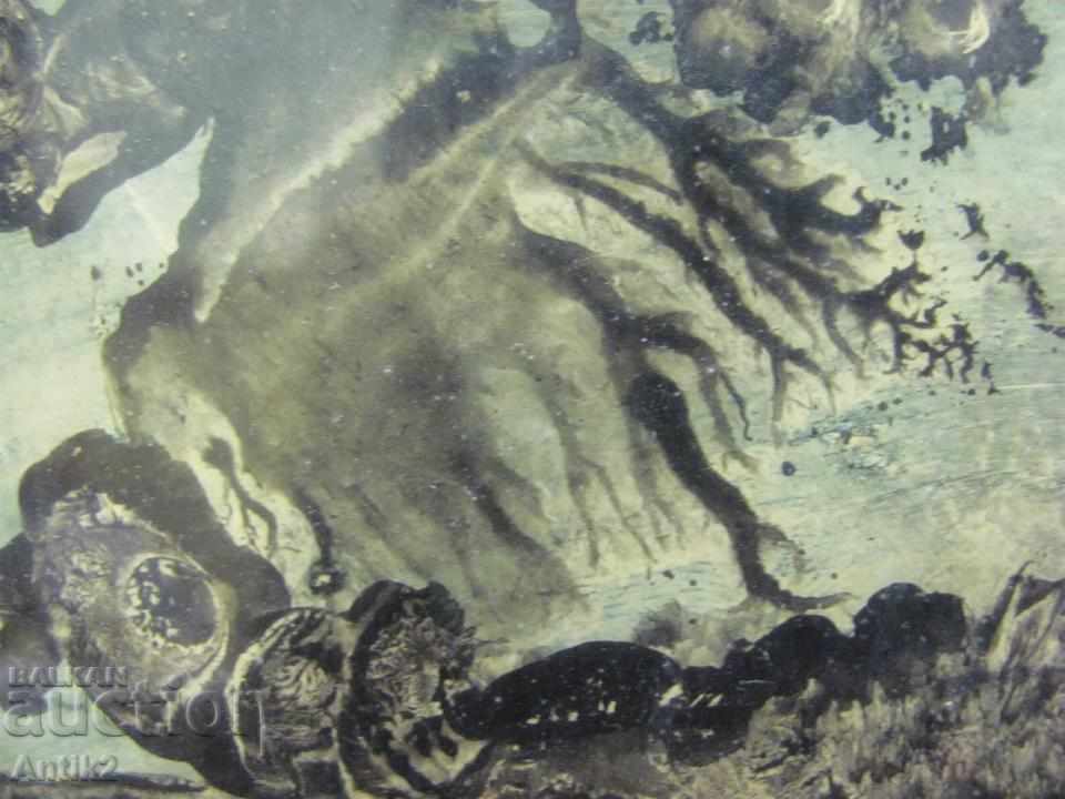 Доставка на Стара Оригинална Картина смесена техника подписана Доставка на Стара Оригинална Картина смесена техника подписана