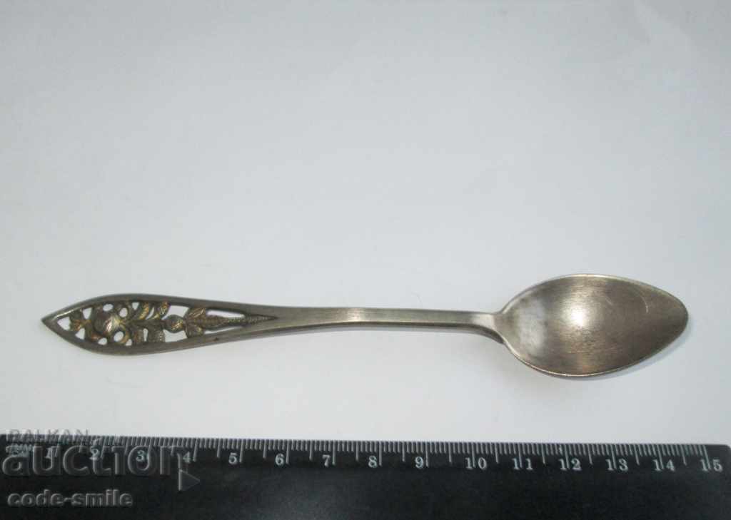 Auction Old antique silver Revival spoon chopped 19th century Auction Old antique silver Revival spoon chopped 19th century