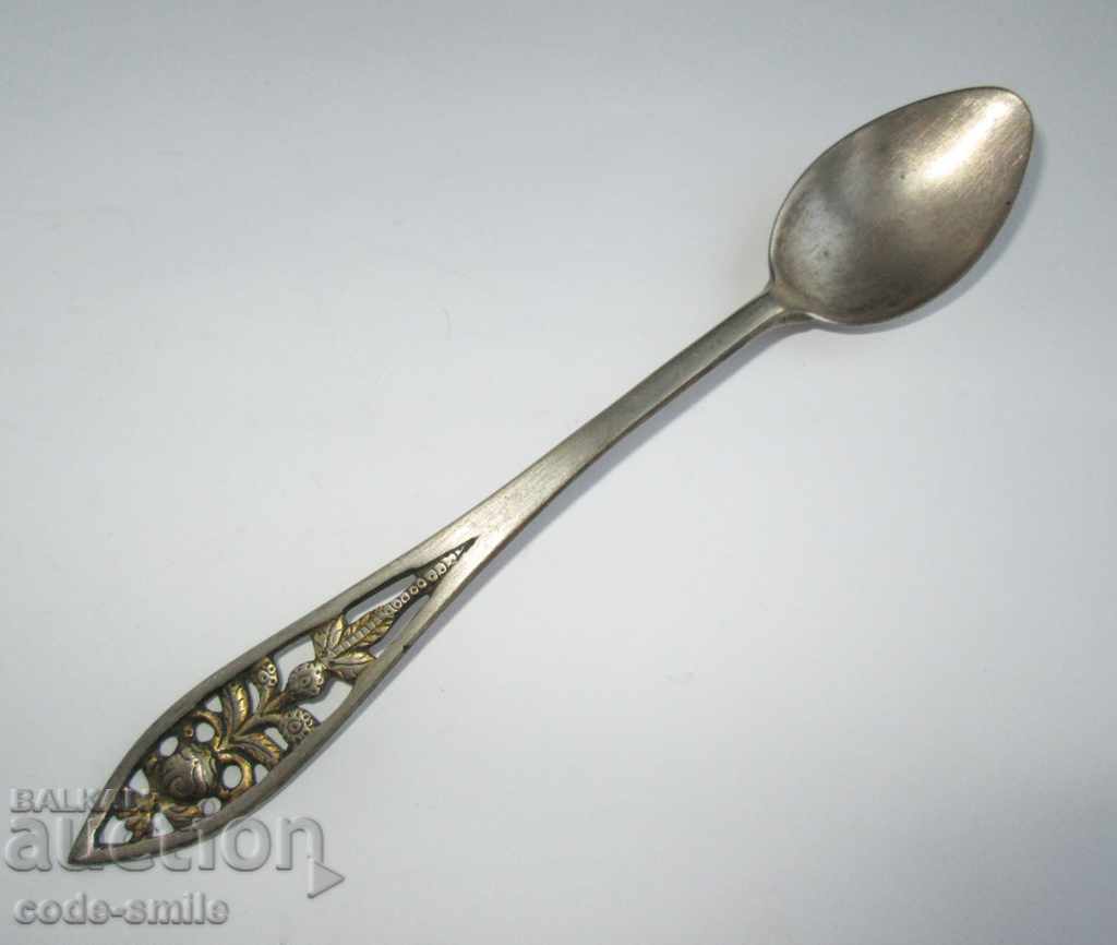 Old antique silver Revival spoon chopped 19th century