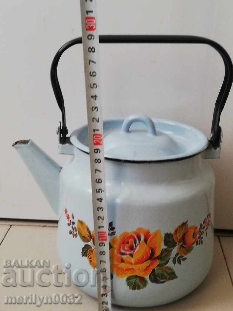 Enamelled teapot kettle, enamel container, USSR - 5 Enamelled teapot kettle, enamel container, USSR - 5