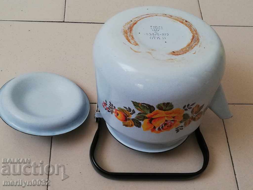 Enamelled teapot kettle, enamel container, USSR - 7 Enamelled teapot kettle, enamel container, USSR - 7