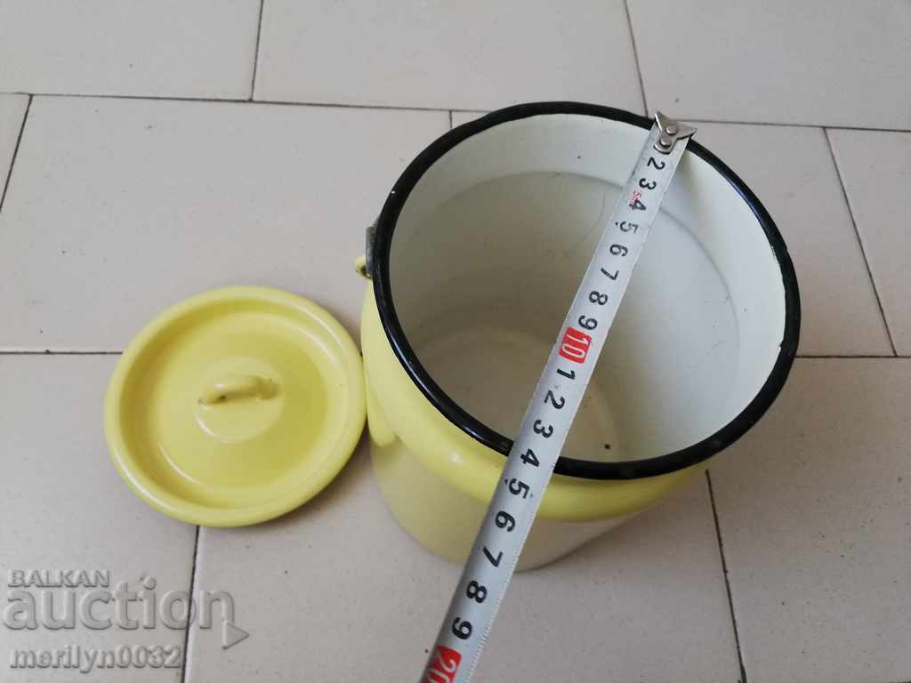 Sauce pot with handle, enameled bowl, enamel, bucket pot - 5