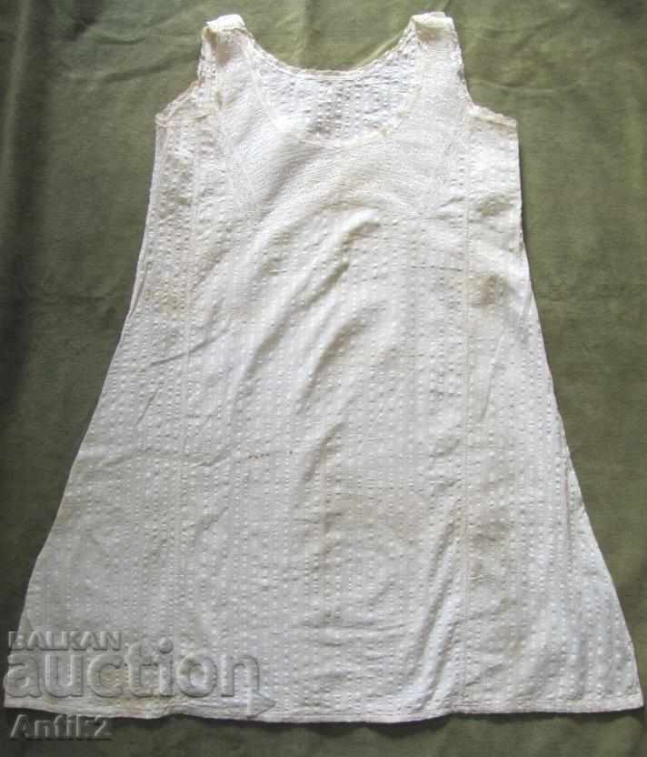 19 век Антикварна Женска Риза, Комбинизон,кенар