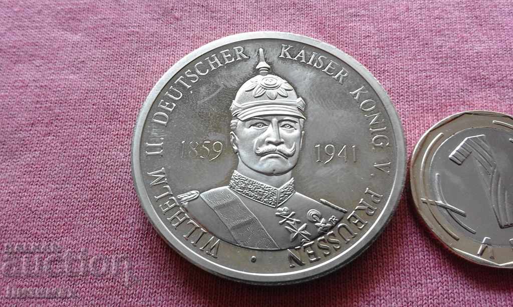 Medalie germană uimitoare cu Kaiser Wilhelm II - 2