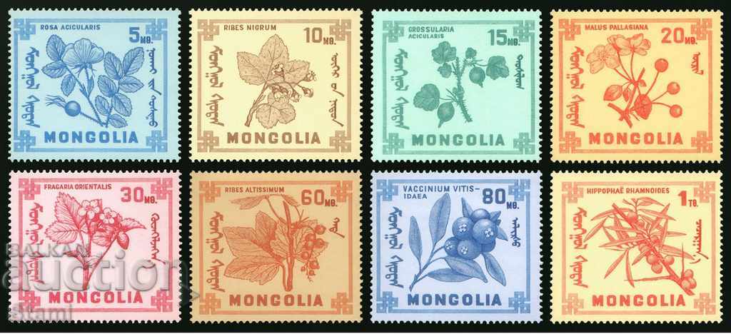 Boabe sălbatice mongole-8 timbre, 1968, Mongolia