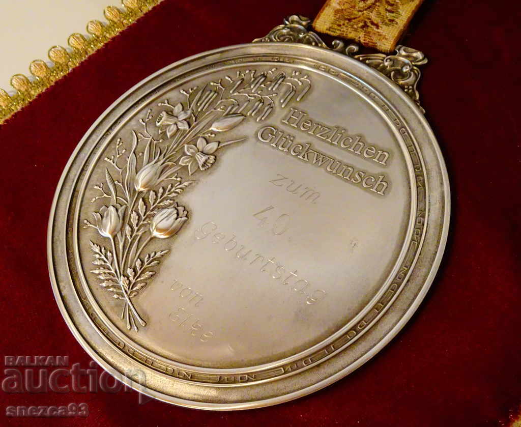 Antique engraved tin sign for a 40th anniversary. with price 16.00 BGN | € 8.18