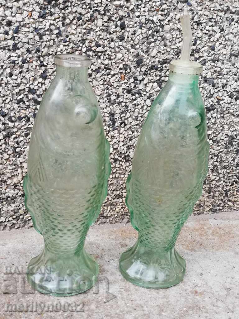 Bottles of fish shaped bottle bottle of olive oil vinegar - 5 Bottles of fish shaped bottle bottle of olive oil vinegar - 5
