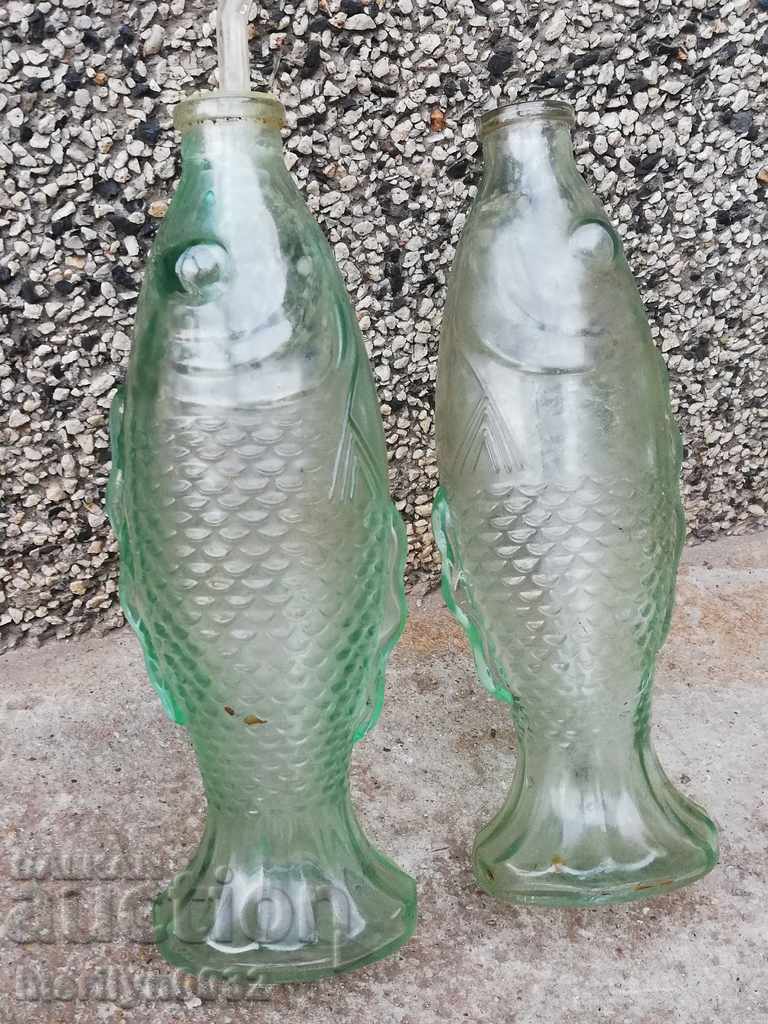 Bottles of fish shaped bottle bottle of olive oil vinegar