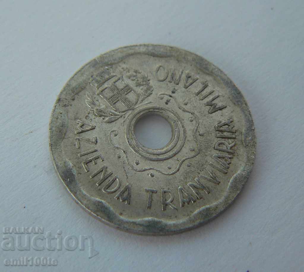 Tram token 1944 Italy with price 10.00 BGN | € 5.11 Tram token 1944 Italy with price 10.00 BGN | € 5.11