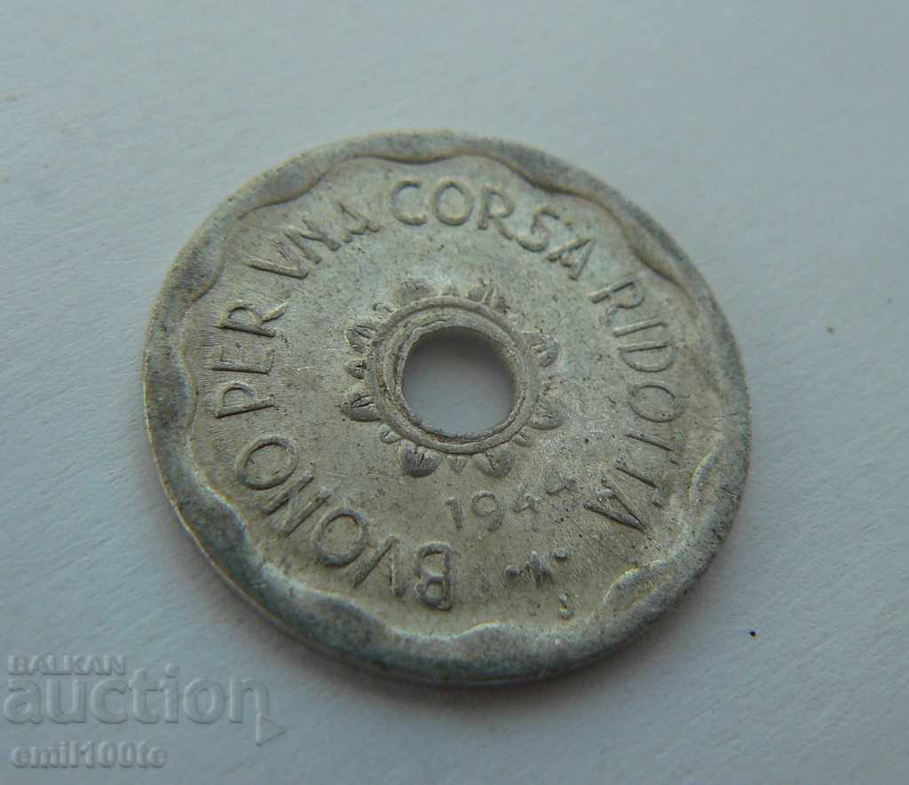 Tram token 1944 Italy - 5 Tram token 1944 Italy - 5