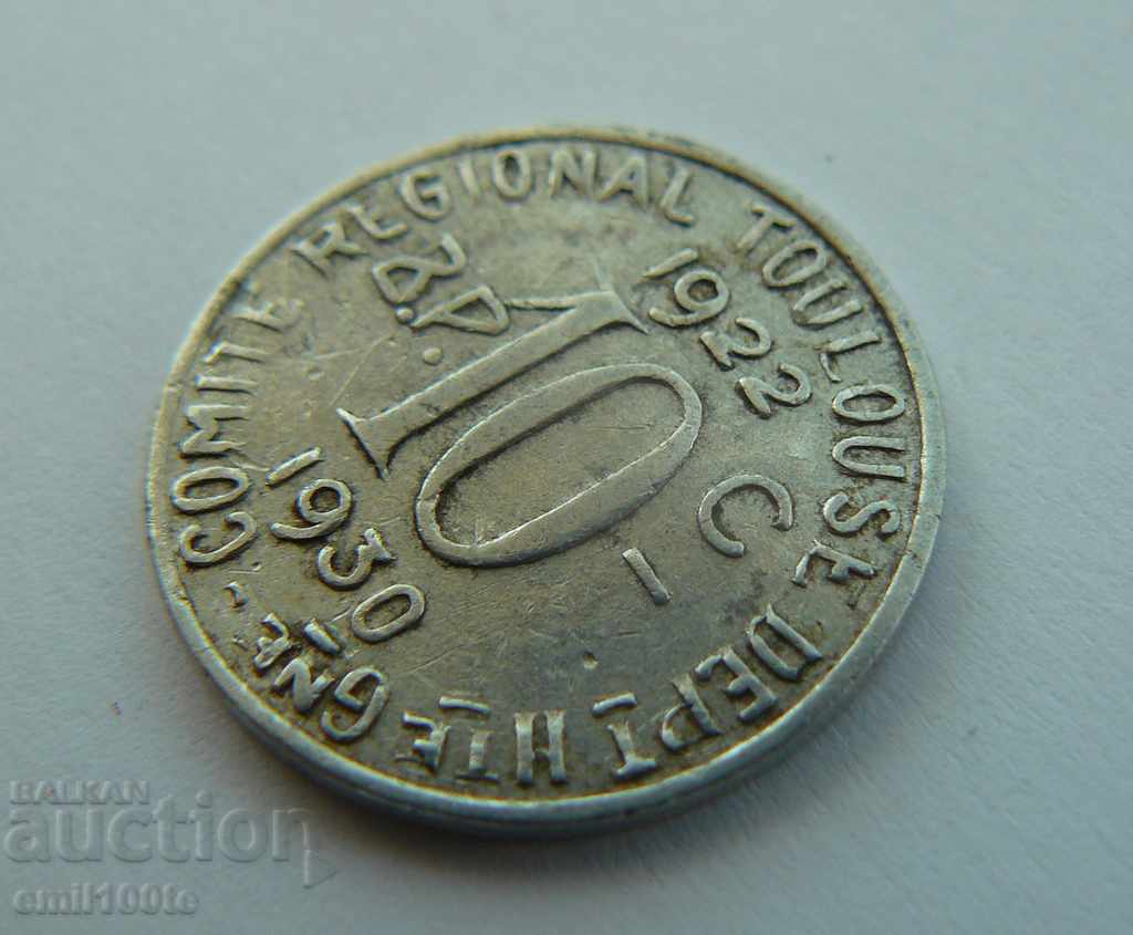 Auction  10th centimeter token France 1922-1930