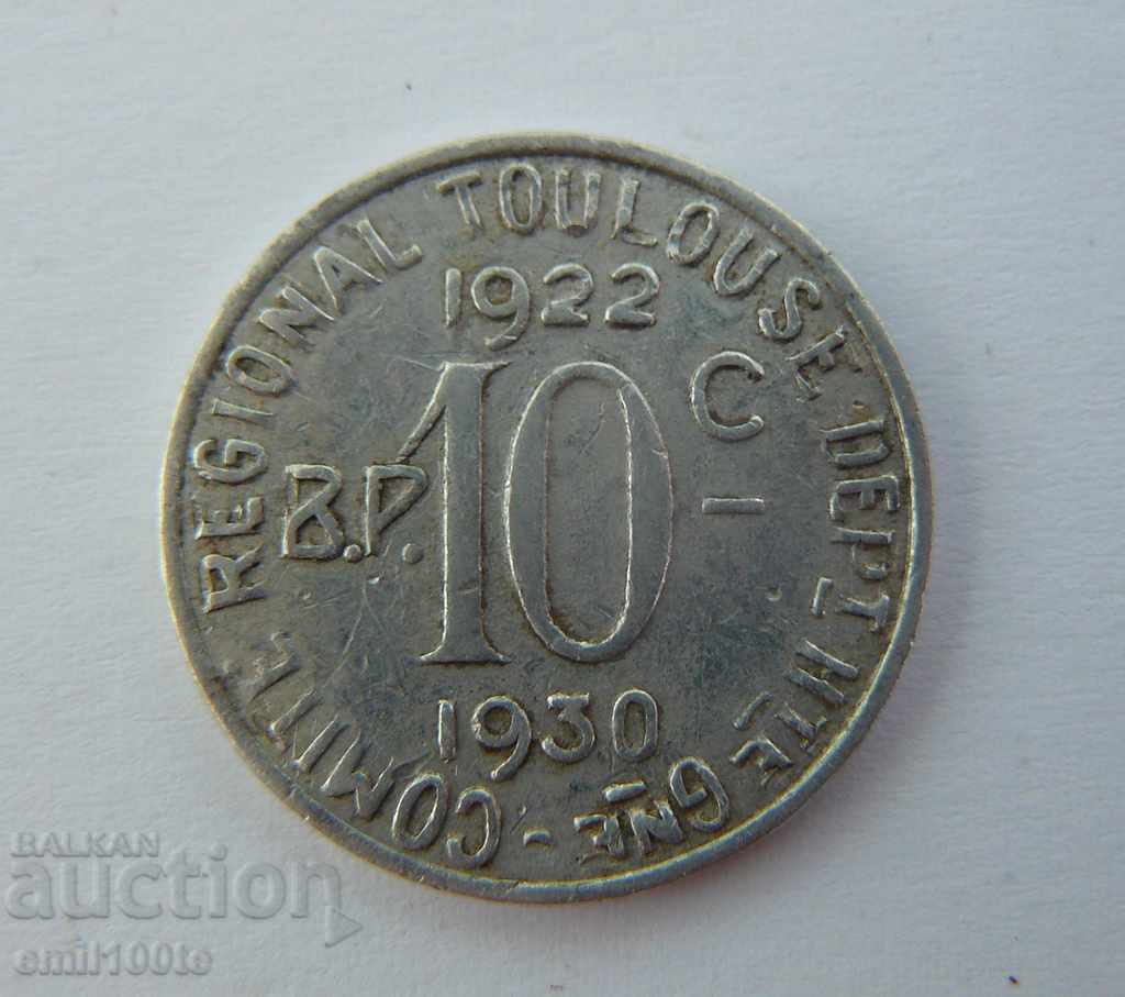Jeton de 10 centimetri Franța 1922-1930