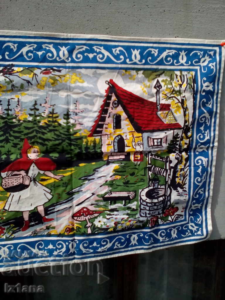 Auction Old carpet The Red Riding Hood, wall covering Auction Old carpet The Red Riding Hood, wall covering