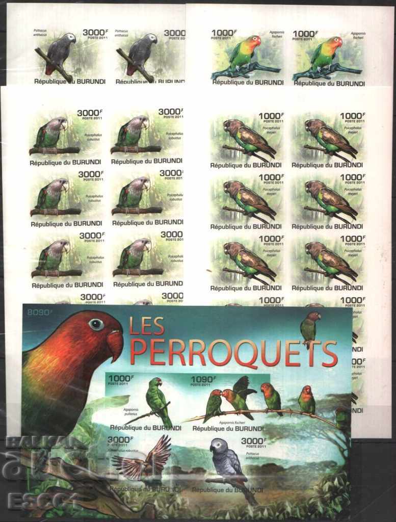 Pure Leaf Διάτρητα Πουλιά Parrot Birds 2011 Μπουρούντι