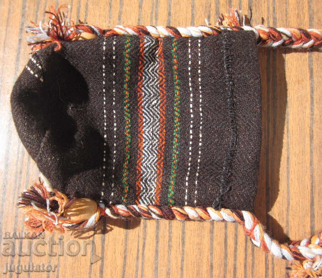 Auction  old Bulgarian children's folk wool bag