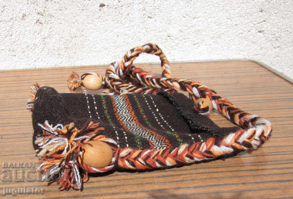 old Bulgarian children's folk wool bag - 5