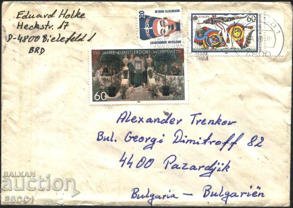 The Europe SEPT 1989 envelope traveled from Germany