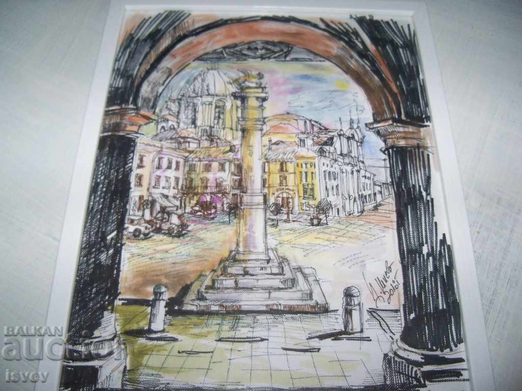 Delivery of "View from Italy" landscape by the artist Desislava Ilieva. Delivery of "View from Italy" landscape by the artist Desislava Ilieva.