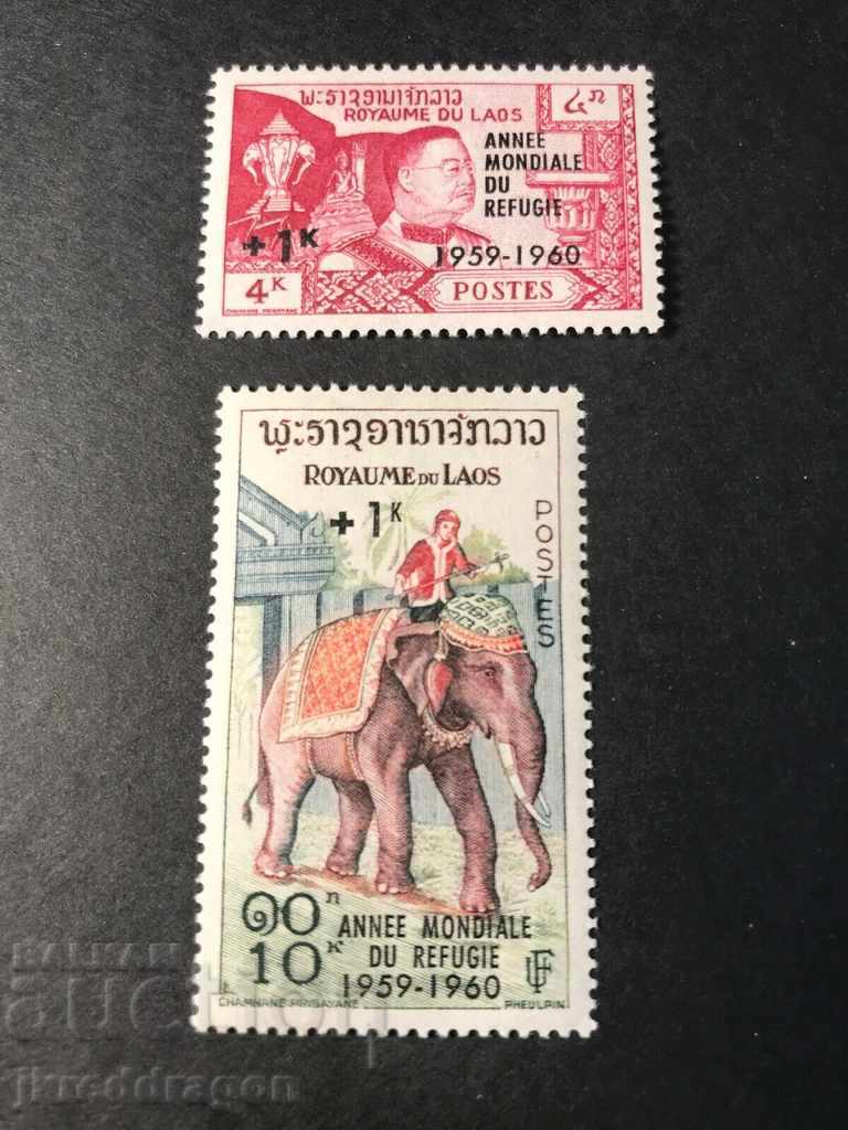 Laos Refugee Year Elephant Animals overprint 1960 MNH