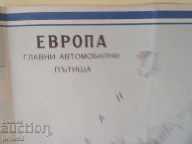 Auction MAP OF MAIN ROADS IN EUROPE - 1969 Auction MAP OF MAIN ROADS IN EUROPE - 1969