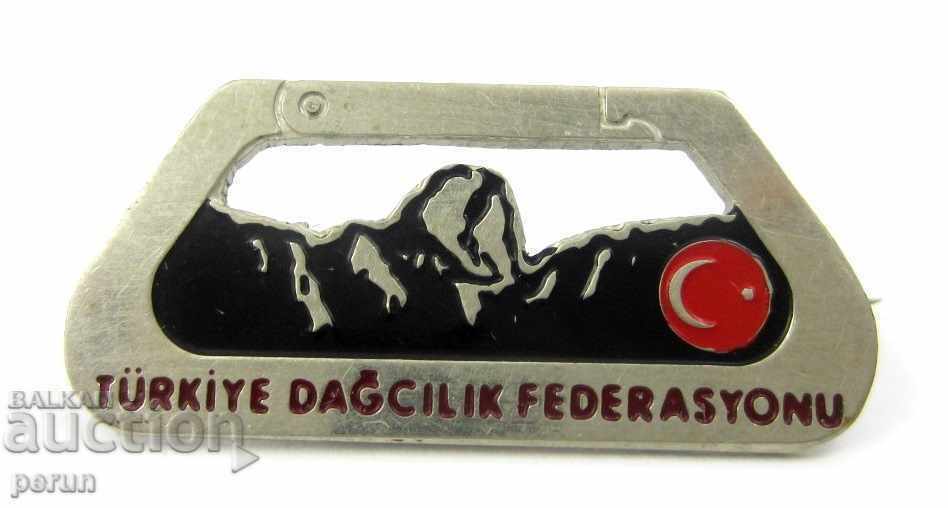 OLD TURKISH BADGE - MOUNTAINEERING FEDERATION OF TURKEY