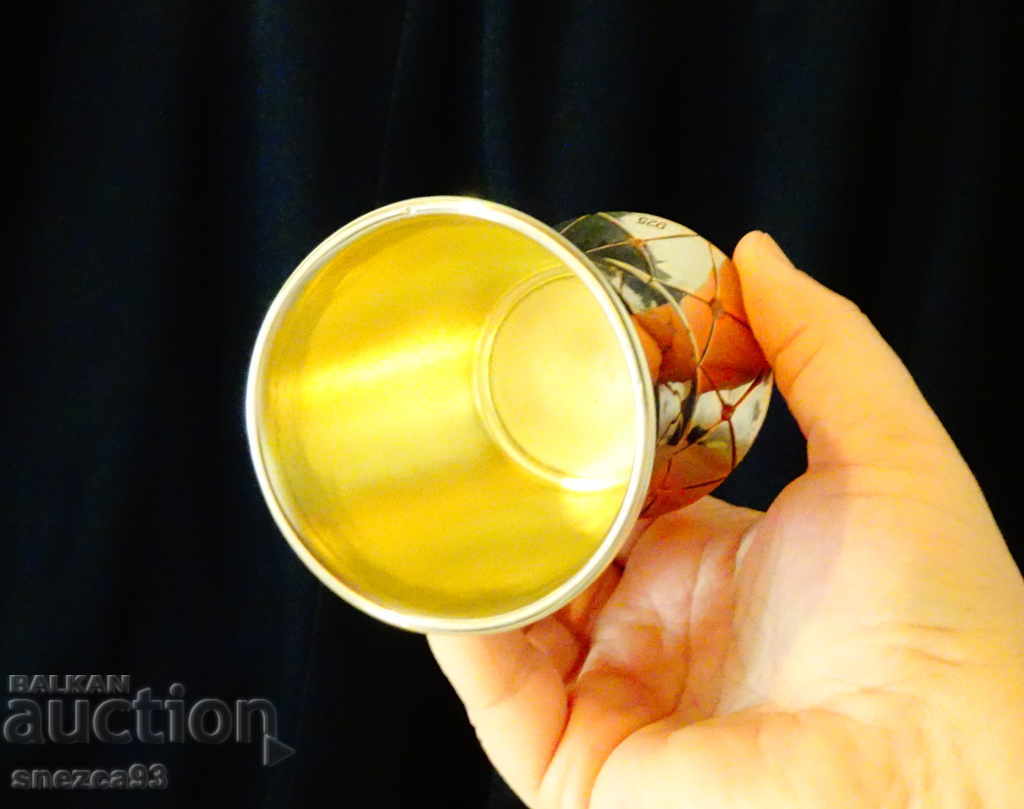 Auction Silver-plated goblet made of copper and brass, marked Auction Silver-plated goblet made of copper and brass, marked