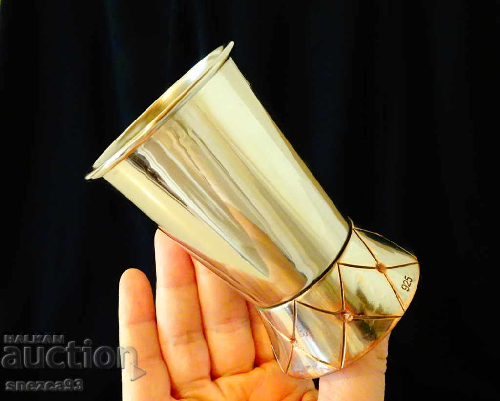 Silver-plated goblet made of copper and brass, marked - 5 Silver-plated goblet made of copper and brass, marked - 5