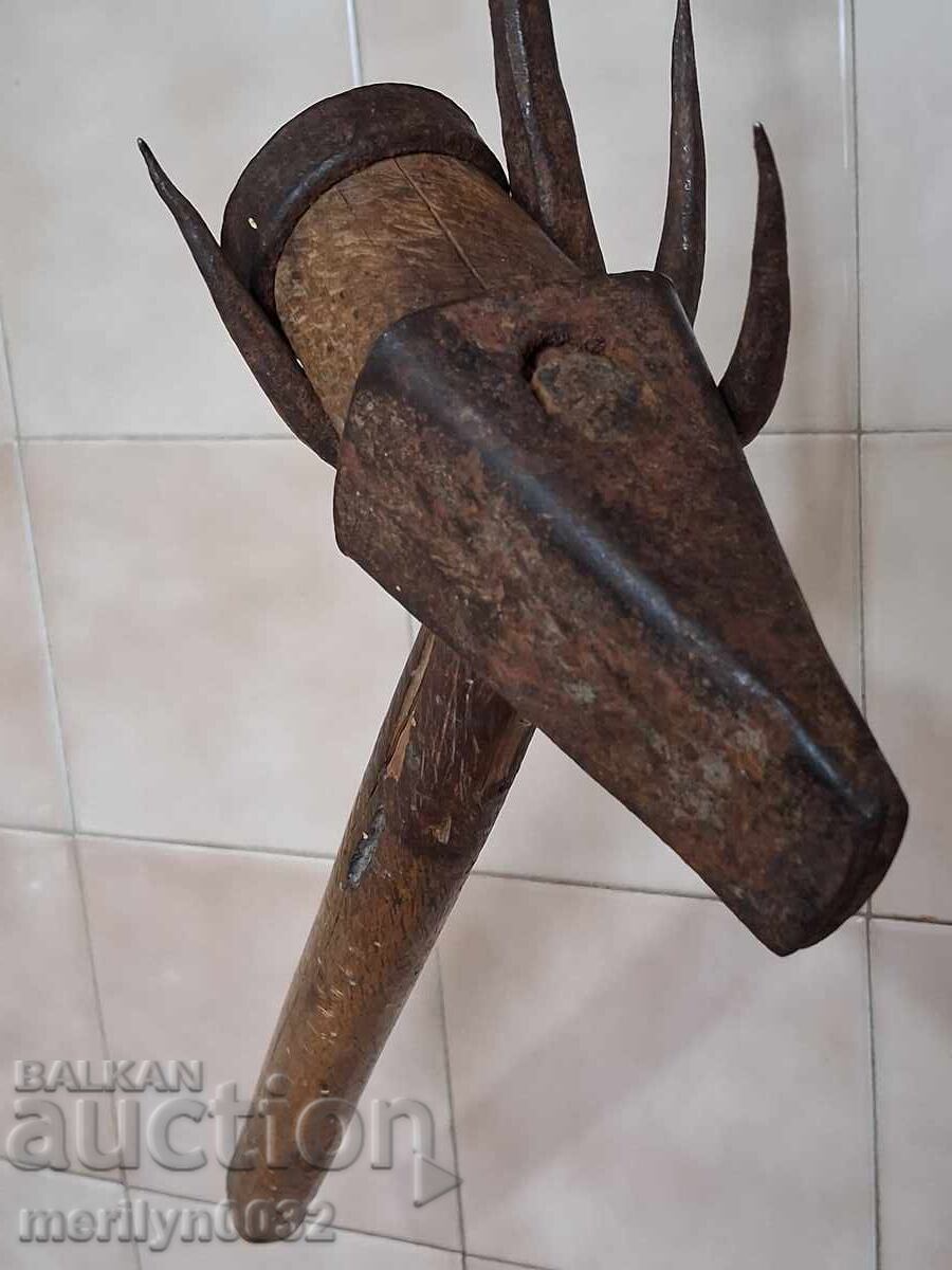 Δημοπρασία Παλιός βαρελοποιός σφυρί, ξύλινος, σφυρήλατο σίδερο, βαρέλι