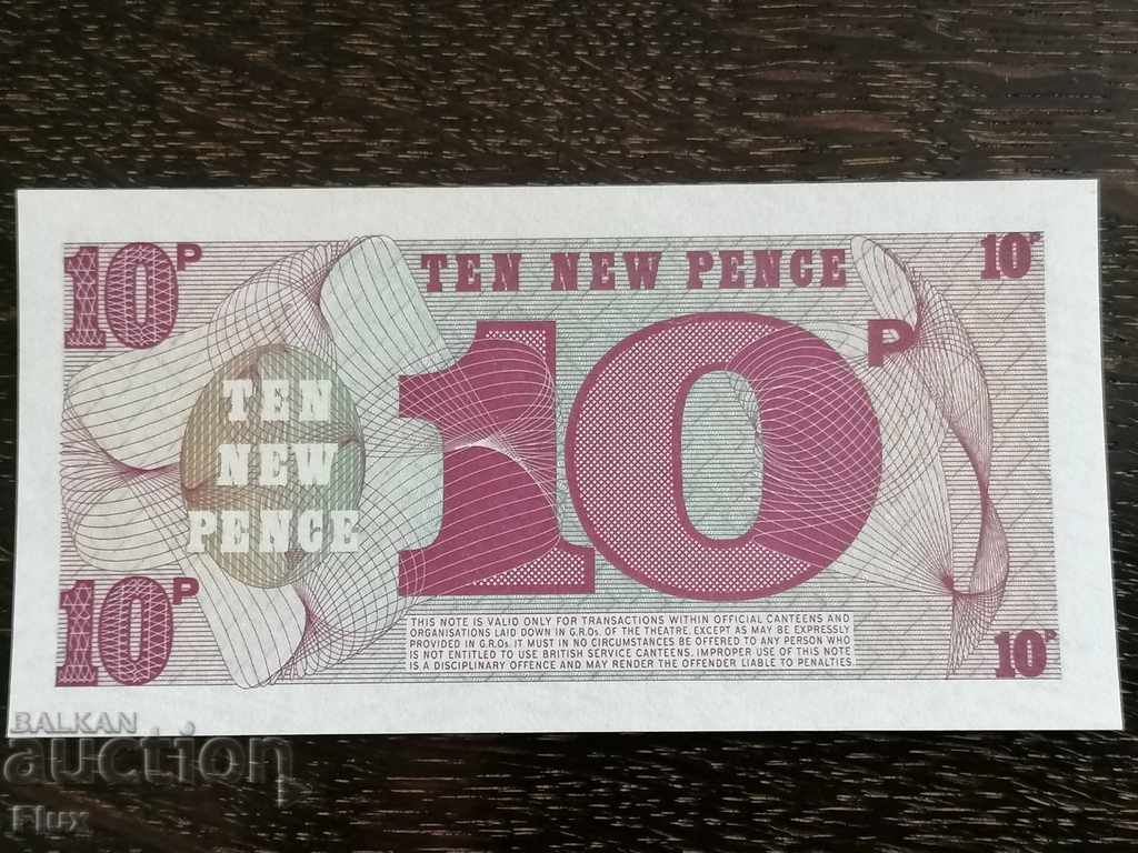 Bancnotă militară - Marea Britanie - 10 pence UNC | 1972 cu preț 5.00 BGN | € 2.56 Bancnotă militară - Marea Britanie - 10 pence UNC | 1972 cu preț 5.00 BGN | € 2.56