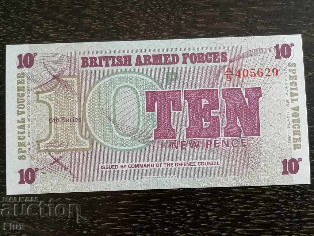 Livrarea Bancnotă militară - Marea Britanie - 10 pence UNC | 1972 Livrarea Bancnotă militară - Marea Britanie - 10 pence UNC | 1972