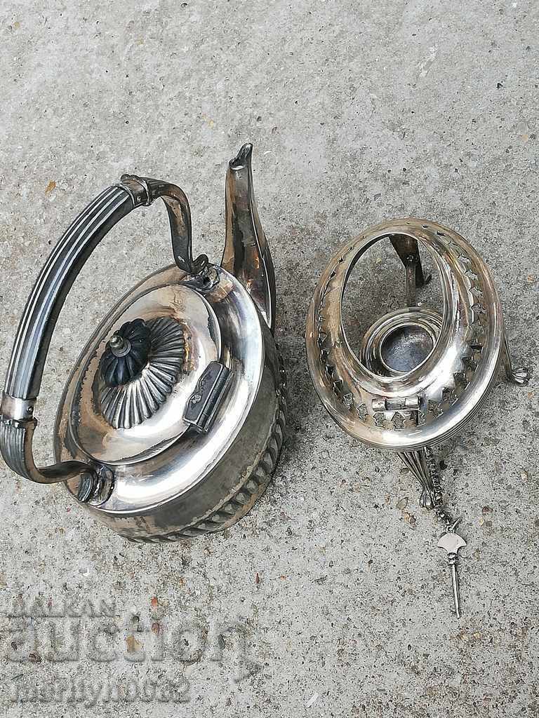 Auction Silver Plated Victorian Teapot Alcohol Auction Silver Plated Victorian Teapot Alcohol