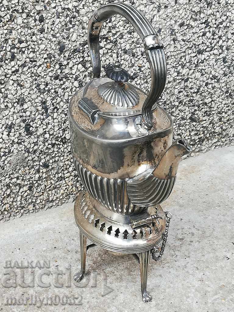 Delivery of Silver-plated Victorian Teapot with Spirit Burner